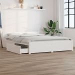 Estrutura de Cama com Gavetas 140x200 cm Branco - 3103560