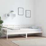 Sofá com cama 80x200 cm Madeira de Pinho Maciça Branco - 820363