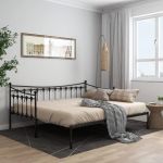 Sofá Sofá-cama Estrutura de Puxar 90x200 cm Metal Preto - 324758