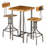 Conjunto de Bar 3 Peças Teca Recuperada Maciça - 245808