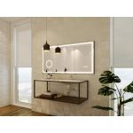 Vente Unique Espelho de Casa de Banho Retangular Luminoso com Relógio Digital 120x50 Aitana