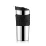 Bodum Travel Mug Travel Mug Copo com Tampa, Parede Dupla, Aço Inoxidável, 0.35 L, Preto