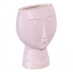 BigBuy Vaso 15 x 8,5 x 19 cm Face Cerâmica Malva