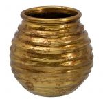 BigBuy Vaso Cerâmica Dourado 32 x 32 x 35 cm