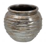 BigBuy Vaso 30 x 30 x 27 cm Cerâmica Prata