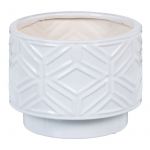 BigBuy Vaso 21,5 x 21,5 x 16,5 cm Cerâmica Branco