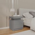 VidaXL Mesa de Cabeceira 45x35x52 cm Aglomerado Cinzento - 326851