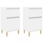 VidaXL Mesas de Cabeceira 2 Pcs 40x35x70 cm Branco Brilhante - 819697