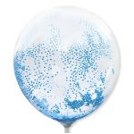 Balões de Festa Transparente Látex com Bolinhas Espuma no interior (2UN 30cm) azul