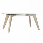 Dkd Home Decor Mesa de Jantar Cristal 160 X 90 X 75 cm Madeira - S3022640