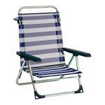 Cadeira de Praia 1 Alumínio Dobrável Múltiplas Posições às Riscas 79,5 X 59,5 X 56 cm (79,5 X 59,5 X 56 - S2415378