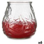 Ibergarden Pack 6x Vela Gerânio Transparente Vidro Parafina 9 x 9,5 x 9 cm (vermelho) - S3618232