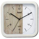 Sami Relógio de Parede Quadrado Moldura em Branco 30 x 29cm (madeira/branco) - RSP-11588