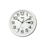 Sami Relógio de Parede Redondo 25,4cm Branco Mostrador C/calendário - RSP-11607