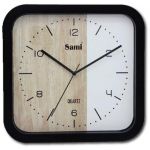 Sami Relógio de Parede Quadrado Moldura em Preto 30 x 29cm (madeira/branco) - RSP-11587