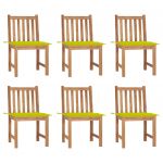 Cadeiras de Jardim 6 Peças com Almofadões Madeira de Teca Maciça - 3073126