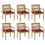 Cadeiras Batávia com Almofadões 6 Peças Madeira de Teca Maciça - 3073331