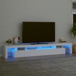 Móvel de TV com Luzes LED 260x36,5x40 cm Branco - 3152778