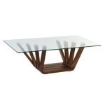 Dkd Home Decor Mesa de Centro Cristal Nogueira Alumínio 130 X 70 X 42 - S3043960