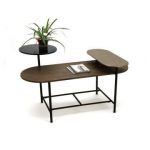 Dkd Home Decor Mesa de Centro 116 X 76 X 64 cm Metal Alumínio Madeira - S3044193