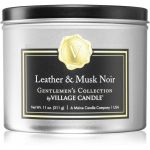 Village Candle Gentlemen's Collection Leather & Musk Noir Vela Perfumada i. 311 G