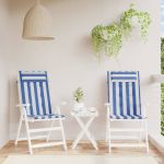 Almofadões Cadeira Encosto Alto 2 Peças Tecido Oxford Azul/branco - 361919