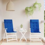 Almofadões Cadeira Encosto Alto 2 Peças Tecido Oxford Azul Real - 361904