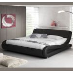 Móveis Bonitos Cama Alessia Preta (140x190cm) - CAAH001E-BL140X190cm