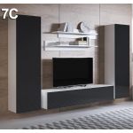 Móveis Bonitos Composição de Móveis Luke 7C Branca e Preta (2,6m) - MSSD0137-C