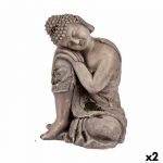 Ibergarden Figura Decorativa para Jardim Buda Poliresina 23 x 34 x 28 cm (2 Unidades) 39258