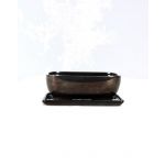 Luso Bonsai Vaso Rectangular + Prato 15,5*12,5*6,5 cm Preto-Onix - 06143