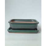 Luso Bonsai Vaso Rectangular + Prato 33*26*9,5 cm Verde - 89364