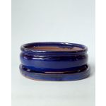 Luso Bonsai Vaso Oval + Prato 15*11,5*5 cm Azul - 89292
