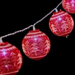 Krist+ Grinalda de Esferas LED 2 m Árvore de Natal Ø 6 cm Vermelho Branco - S3612594