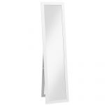 Homcom Espelho de Pé 37x155 cm Espelho de Corpo Inteiro Espelho de Parede Retangular com Estrutura de Madeira Branco - 831-695V00WT
