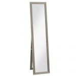 Homcom Espelho de Pé 37x155 cm Espelho de Corpo Inteiro Espelho de Parede Retangular com Estrutura de Madeira Cinza - 831-695V00GY