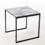 Box Furniture Mesa Ceramica Smart Smerato 90x90x75cm Preta Superficie Porcelanica e Estrutura em Aço Smartile