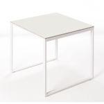 Box Furniture Mesa de Jantar Smart White Frost 75x75x75cm Base Branca.
