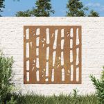 Decoração P/ Muro de Jardim 555x55 cm Aço Corten Design Bambu - 824482
