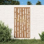 Decoração P/ Muro de Jardim 105x55 cm Aço Corten Design Bambu - 824481
