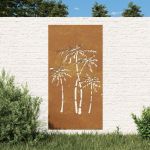 Decoração P/ Muro de Jardim 105x55cm Aço Corten Design Palmeira - 824485