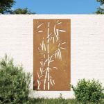Decoração P/ Muro de Jardim 105x55 cm Aço Corten Design Bambu - 824506