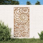 Decoração P/ Muro de Jardim 105x55 cm Aço Corten Design Conchas - 824476