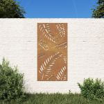 Decoração P/ Muro de Jardim 105x55 cm Aço Corten Design Folhas - 824493
