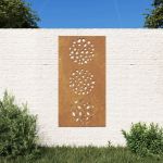 Decoração P/ Muro de Jardim 105x55 cm Aço Corten Design Folhas - 824494