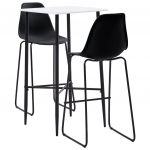 3 Peças Conjunto de Bar Plástico Preto - 3051301