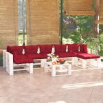 8 Pcs Conj. Lounge de Paletes P/ Jardim com Almofadões Pinho - 3066333