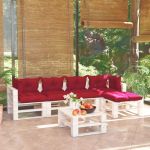 6 Pcs Conj. Lounge de Paletes P/ Jardim com Almofadões Pinho - 3066318