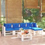 6 Pcs Conj. Lounge de Paletes P/ Jardim com Almofadões Pinho - 3066319