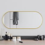 Espelho de Parede 70x30 cm Oval Dourado - 348198